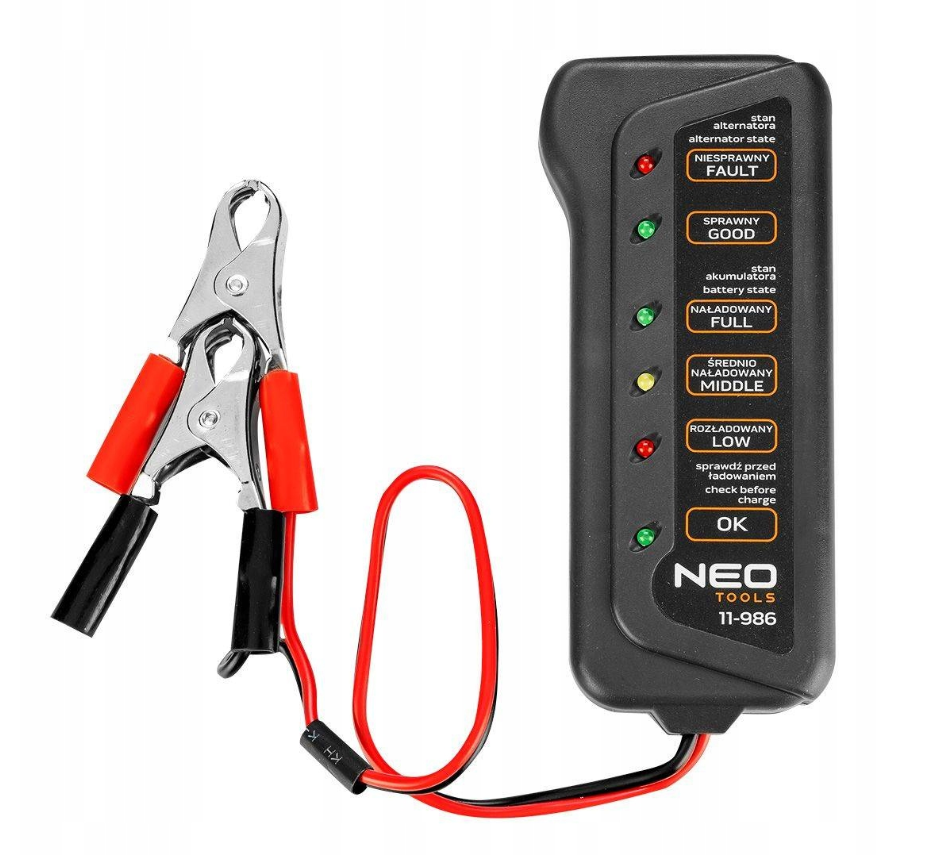 Jedinečný tester autobaterií 12V